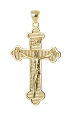 Stříbrný pozlacený přívěšek kříž s Ježíšem STRZ0961F