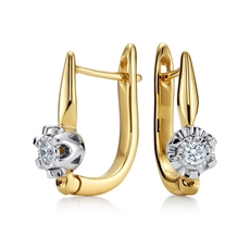 Zlaté náušnice s diamanty L'Amour Diamonds KE81620Y + dárek zdarma