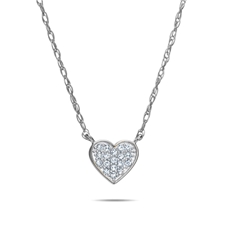 Dámský náhrdelník z bílého zlata se srdíčkem s diamanty L'Amour Diamonds JP6047W 45 cm + DÁREK ZDARMA