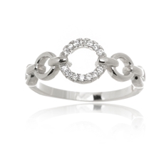 Dámský stříbrný prsten s čirými zirkony AGG636