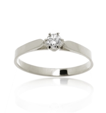 Zásnubní prsten z bílého zlata s briliantem BP0092F + DÁREK ZDARMA
