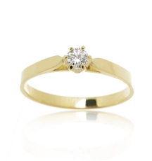 Zlatý zásnubní prsten s briliantem BP0094F + DÁREK ZDARMA