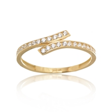 Dámský prsten ze žlutého zlata se zirkony PR0597F + DÁREK ZDARMA