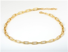 Luxusní zlacený dámský náhrdelník SVLN0584SJ4GO45 + Dárek zdarma
