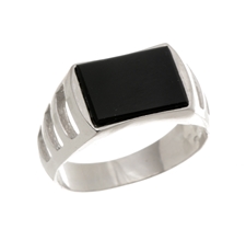 Pánský stříbrný prsten s onyxem STRP0510F + dárek zdarma