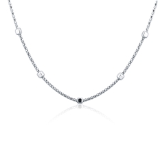 Stříbrný náhrdelník s kostičky STNAH0146F