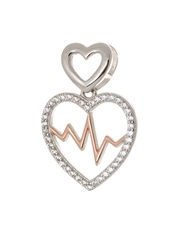 Stříbrný přívěšek srdce s tepem STRZ0993F 