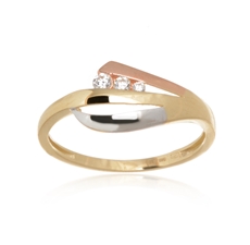 Dámský zlatý prsten se zirkony PR0614F + DÁREK ZDARMA