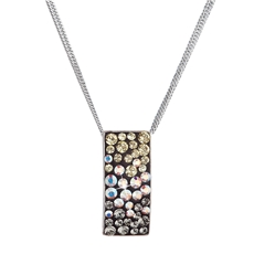 Stříbrný náhrdelník se Swarovski krystaly mix barev měsíční obdélník 32074.3 moonlight