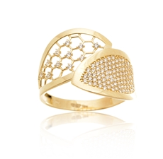 Dámský prsten ze žlutého zlata PR0623F + DÁREK ZDARMA