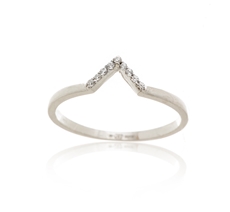 Dámský prsten špička z bílého zlata se zirkony PR0634F + DÁREK ZDARMA
