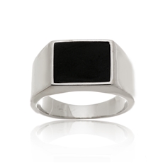 Pánský stříbrný prsten s onyxem STRP0533F + dárek zdarma