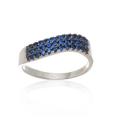 Dámský stříbrný prsten s modrými zirkony AGG517