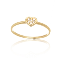 Dámský zlatý prsten se srdíčkem PR0637F + DÁREK ZDARMA