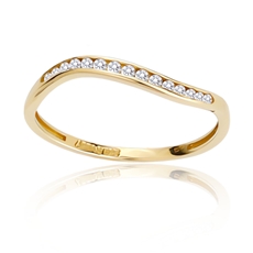 Dámský prsten ze žlutého zlata s čirými zirkony PR0640F + DÁREK ZDARMA