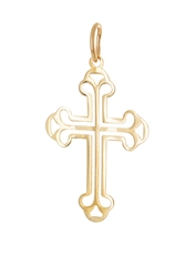Přívěšek křížek ze žlutého zlata ZZ1098F + dárek zdarma
