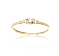 Dámský prsten ze žlutého zlata s čirými zirkony PR0652F + DÁREK ZDARMA
