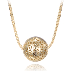 Stříbrný pozlacený náhrdelník s kuličkou 45 cm JMAS0217GN45