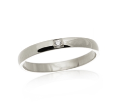 Prsten z bílého zlata s diamantem BP0102F + DÁREK ZDARMA