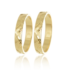 Snubní prsteny ze žlutého zlata ryté SNUB0136 + DÁREK ZDARMA