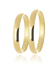 Snubní prsteny ze žlutého zlata půlkulaté hladké SNUB0139 + DÁREK ZDARMA