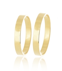 Snubní prsteny ze žlutého zlata rovné hladké SNUB0140 + DÁREK ZDARMA