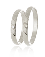 Snubní prsteny z bílého zlata SNUB0143B + DÁREK ZDARMA