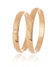 Snubní prsteny z růžového zlata SNUB0143R + DÁREK ZDARMA