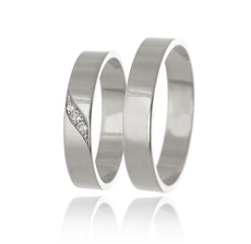 Snubní prsteny z bílého zlata SNUB0144B + DÁREK ZDARMA