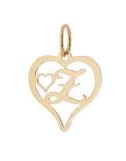 Přívěšek srdce s písmenem Z ze žlutého zlata ZZ0485F