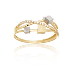 Luxusní dámský prsten ze žlutého zlata PR0658F + DÁREK ZDARMA