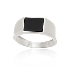 Pánský stříbrný prsten s onyxem 74499F