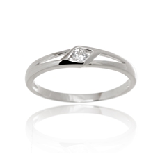 Stříbrný prsten s čirým zirkonem STRP0554F