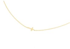 Dámský náhrdelník ze žlutého zlata s křížkem ZLNAH163F 42-45 cm + DÁREK ZDARMA