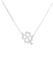 Dámský stříbrný náhrdelník se čtyřlístkem STNAH210F 