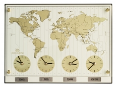 Nástěnné hodiny se světovými časy Dogeni WNW019WT + Dárek zdarma