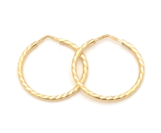 Náušnice kruhy-kroužky ze žlutého zlata 15 mm NA1529F + dárek zdarma