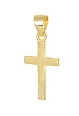Stříbrný pozlacený přívěšek křížek STRZ1078F