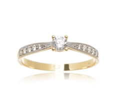 Dámský prsten ze žlutého zlata se zirkony PR0703F + DÁREK ZDARMA
