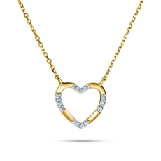 Dámský náhrdelník ze žlutého zlata se srdíčkem s diamanty L'Amour Diamonds RP19034Y 45 cm + DÁREK ZDARMA