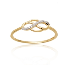 Zlatý prsten s nekonečnem s diamanty L'Amour Diamonds MR19360Y + dárek zdarma