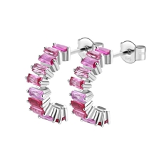 Stříbrné náušnice Brosway Fancy Vibrant Pink FVP09 pár + dárek zdarma