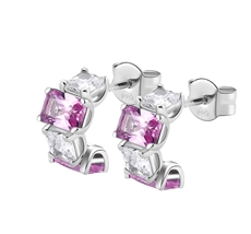 Stříbrné náušnice Brosway Fancy Vibrant Pink FVP08 pár + dárek zdarma