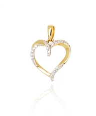 Zlatý přívěšek srdíčko s diamanty L'Amour Diamonds CP4740Y + dárek zdarma