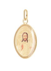Přívěšek medailon Ježiš Kristus ze žlutého zlata ZZ1396F + dárek zdarma