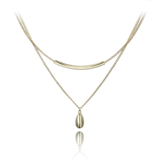 Elegantní zlacený dvojitý stříbrný náhrdelník JMAS0294GN47 + dárek zdarma