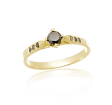 Zlatý prsten s černými diamanty-brilianty BP0113F + DÁREK ZDARMA