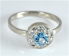 Zlatý prsten s topazem a diamanty 0035