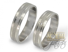 Snubní prsteny z bílého zlata 0111 + DÁREK ZDARMA