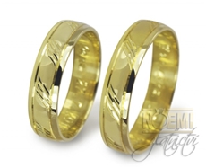 Zlaté snubní prsteny ručně ryté 0112 + DÁREK ZDARMA